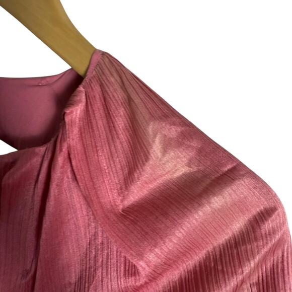 Veronica Beard Gracelynn Pink Ruched Satin Balloon Sleeve Mini Dress Size 0 - Picture 7 of 16